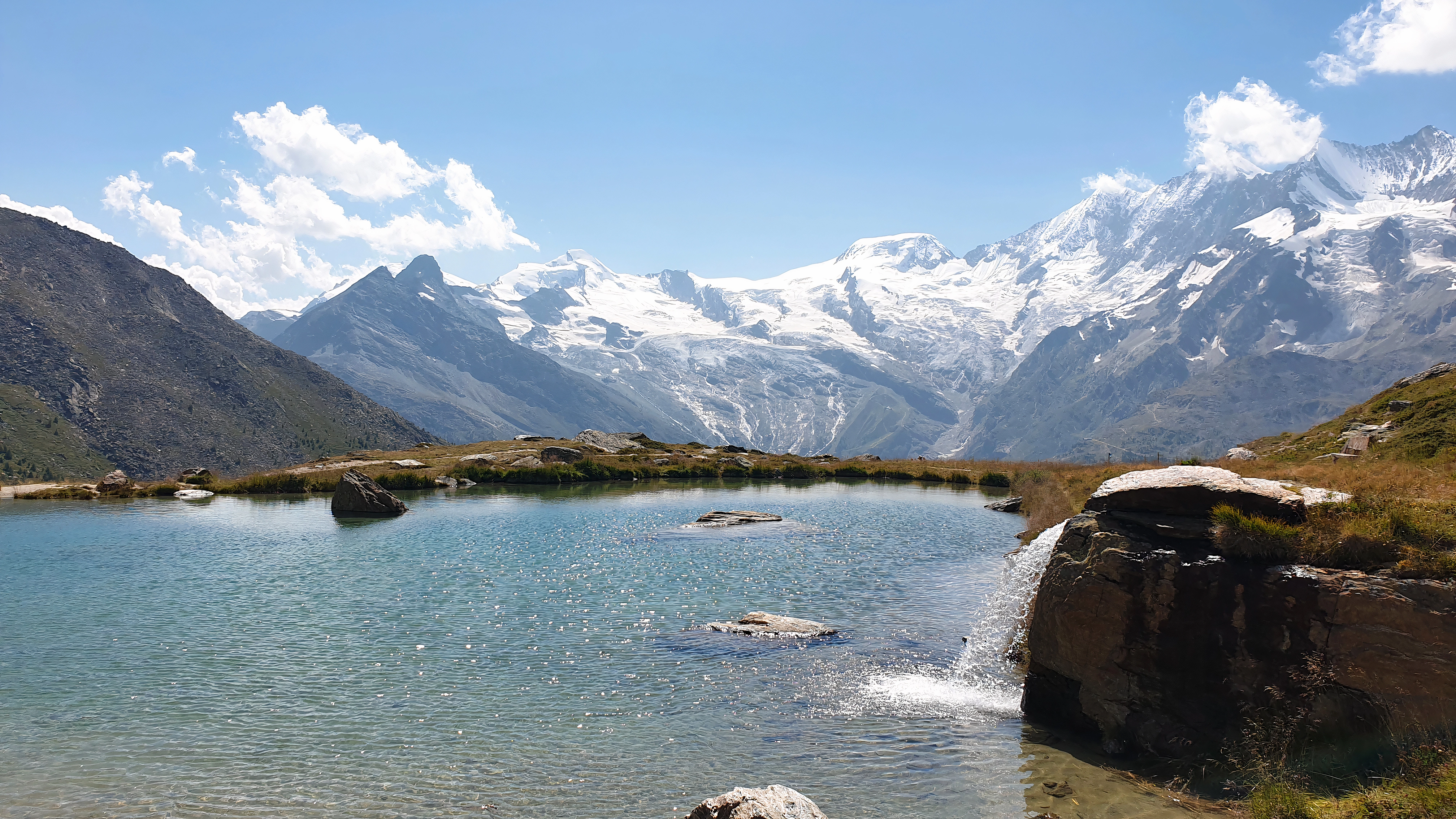 Saas-fee landscape with moutains